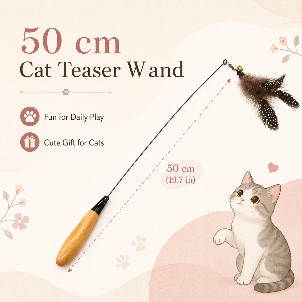 50cm Cat Teaser Wand