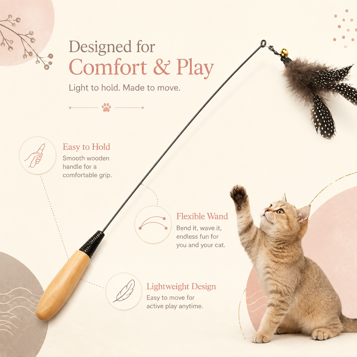 50cm Cat Teaser Wand