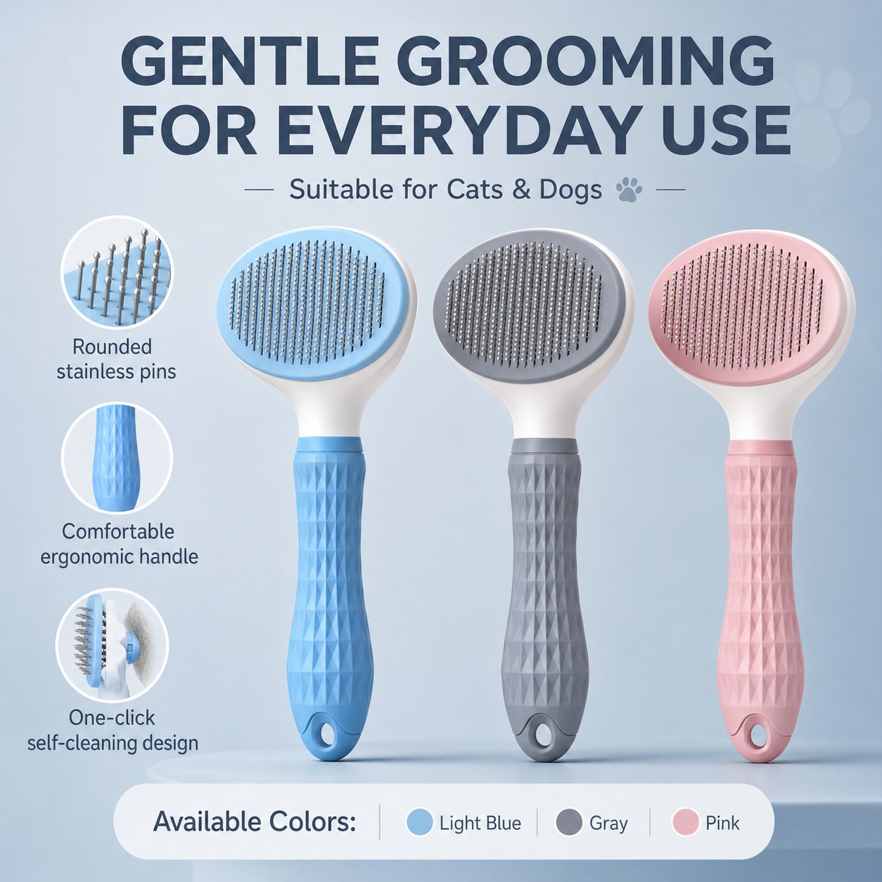 Self-Cleaning Pet Grooming Brush